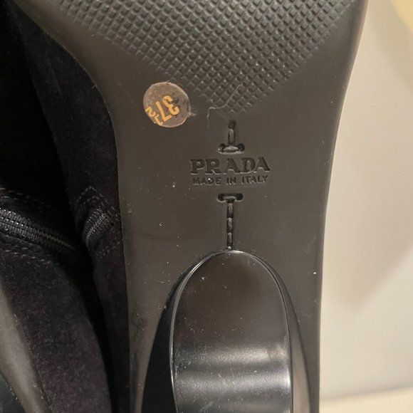 Prada- Black suede booties - Picture 11 of 15